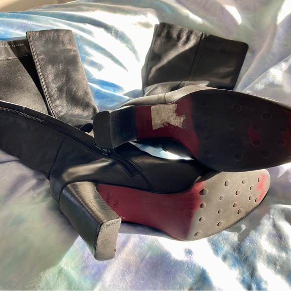 Leather high heel inside zip boots - Picture 3 of 5